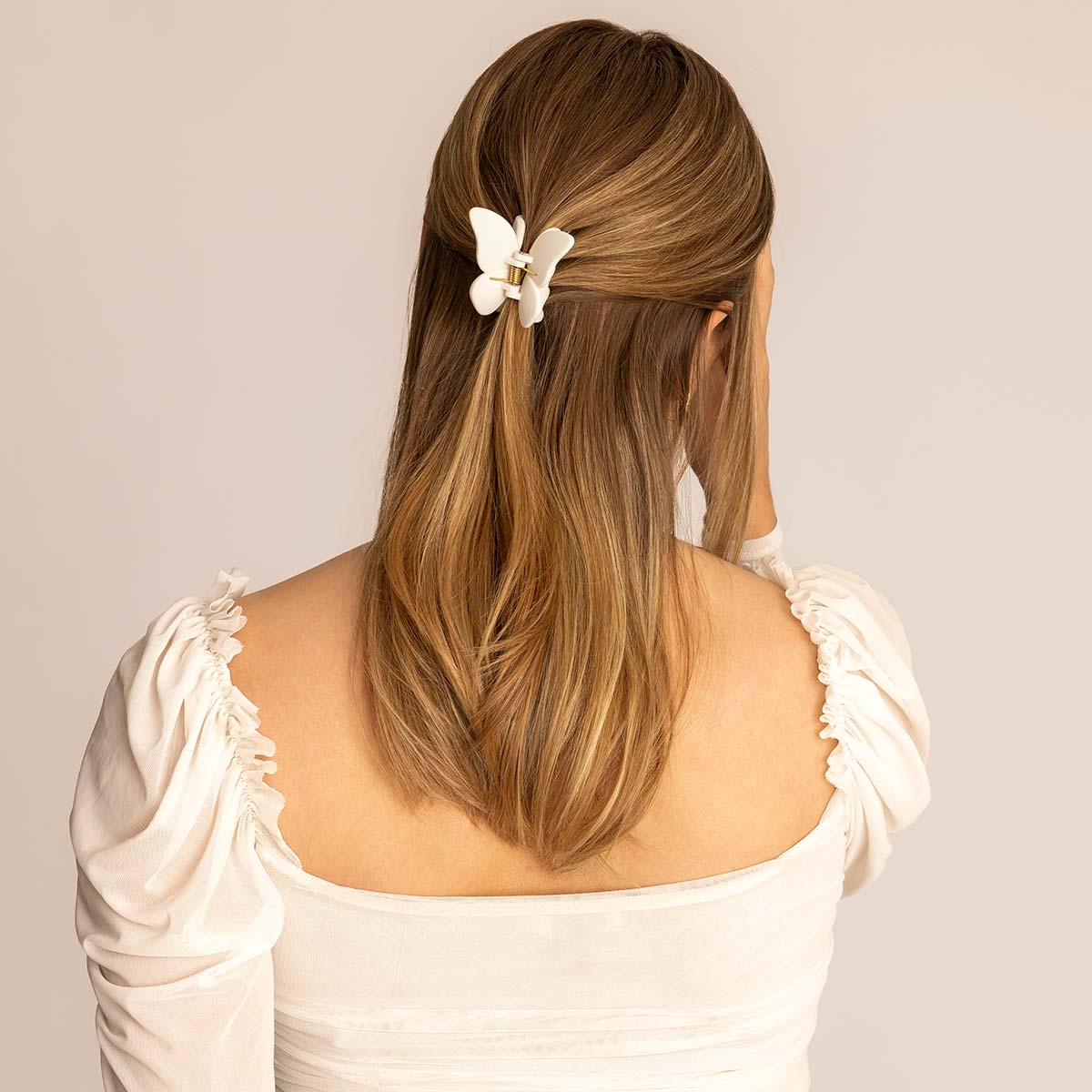 Léonie Hiusklipsi Perhonen - Kerman Valkoinen