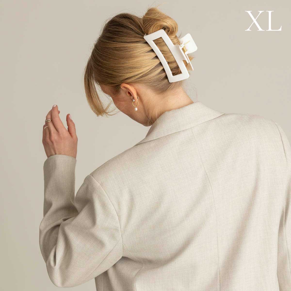 Léonie Hiusklipsi Kiiltävä Valkoinen XL