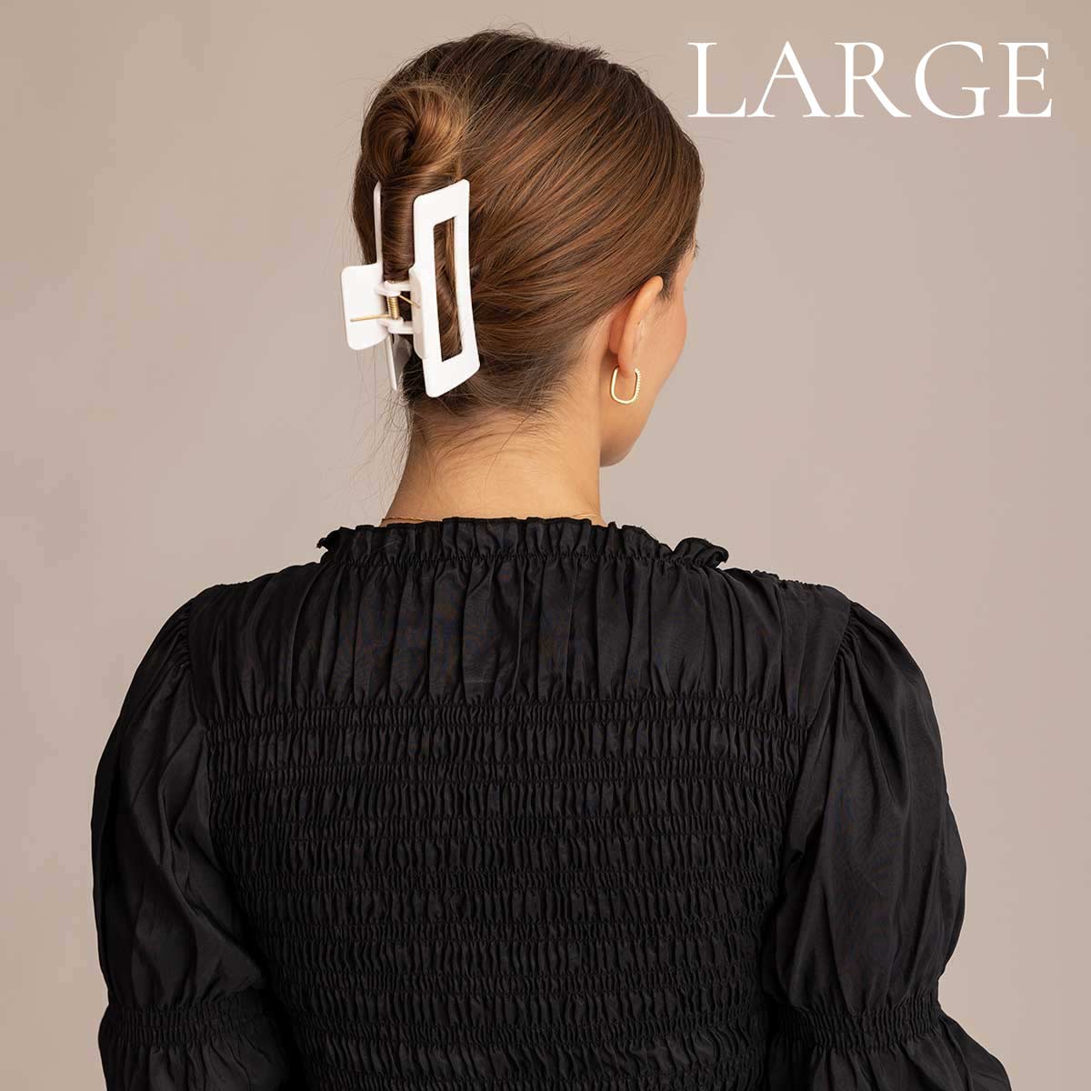 Léonie Hiusklipsi Kiiltävä Valkoinen Large