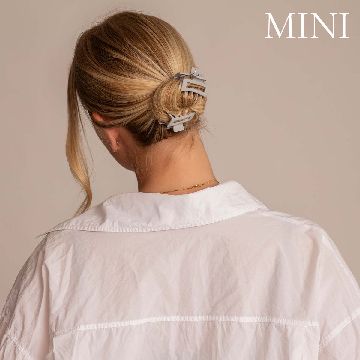 Léonie Hiusklipsi Vaaleanharmaa Mini 2kpl