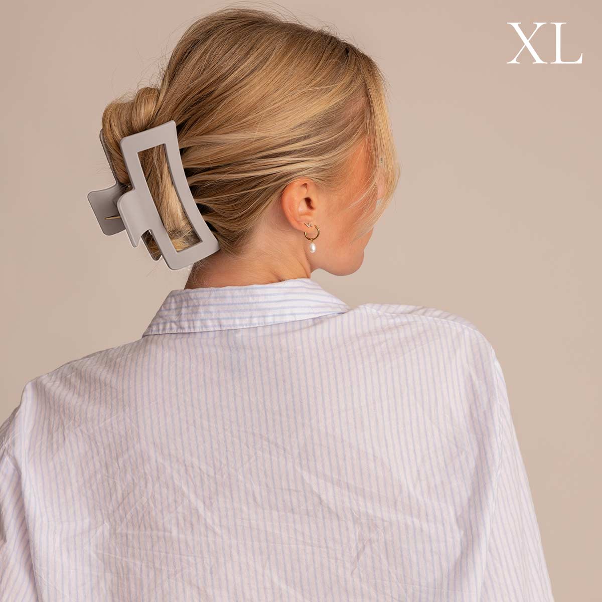 Léonie Hiusklipsi Vaaleanharmaa XL