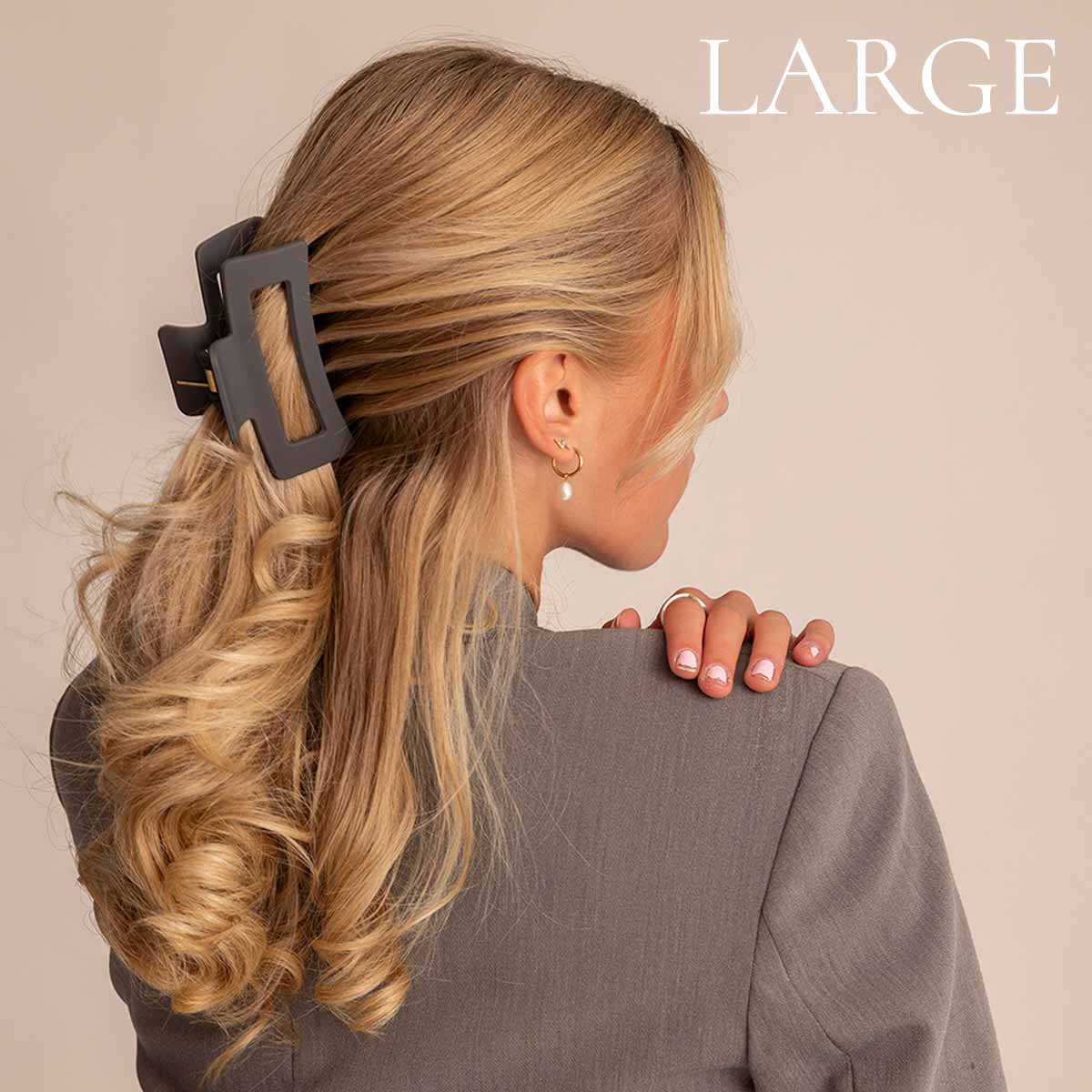 Léonie Hiusklipsi Tumma Graniitti Large