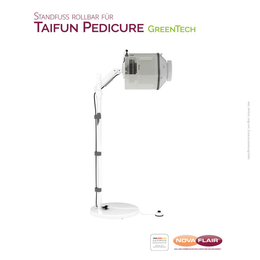 Taifun-pedikyyrin pyörillä varustettu teline